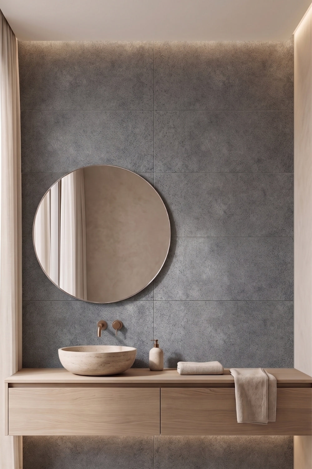 SPC-Wandpaneel - Concrete Grey - Betonoptik - 60 x 120 x 0,3 cm