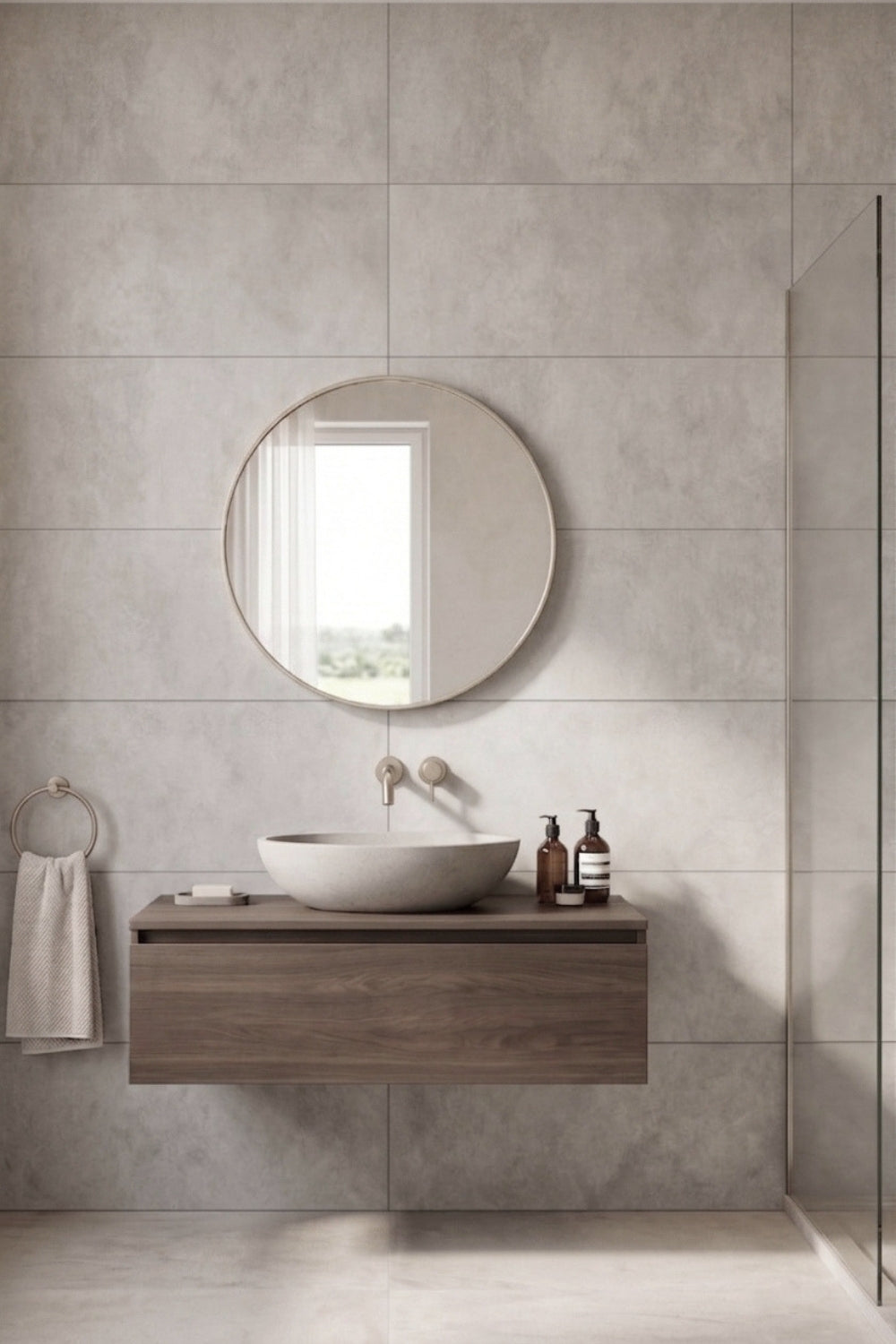 SPC-Wandpaneel - Concrete Beige 104 - Betonoptik - 60 x 120 x 0,3 cm
