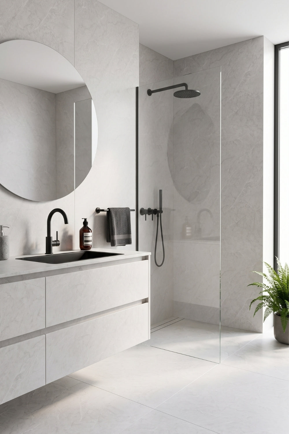 SPC-Wandpaneel - Pearl - Marmoroptik - 122 x 260 cm