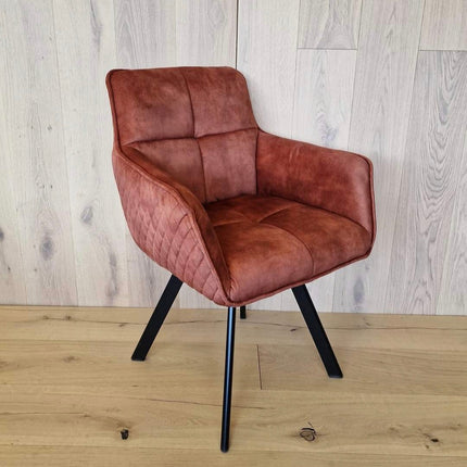 Chaise de salle à manger en velours bronze Peter