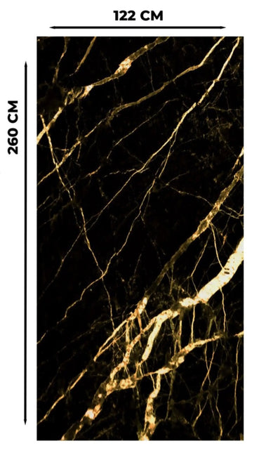 Wandpaneel PVC - Marmoroptik - 260cm*122cm- Gold Schwarz