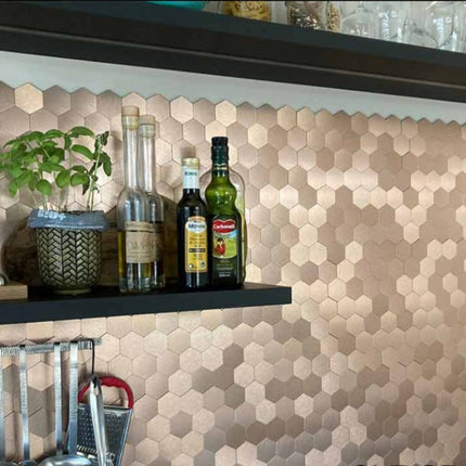 Selbstklebende Mosaik -Hexagon Rose Gold – 29,4x31x0,4cm