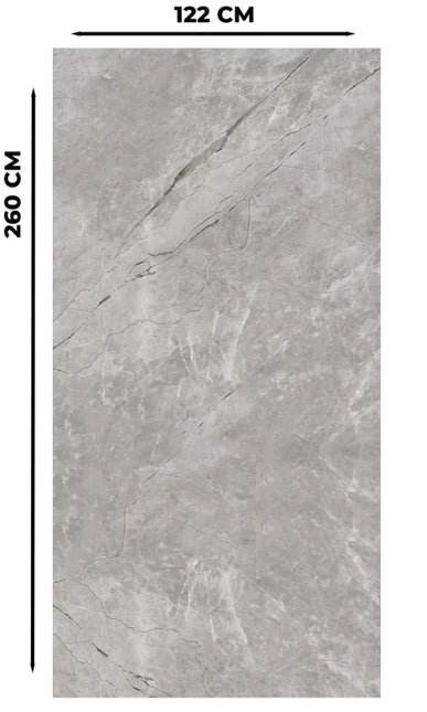 Wandpaneel PVC- Marmoroptik - 260cm*122cm - Grau Carrara