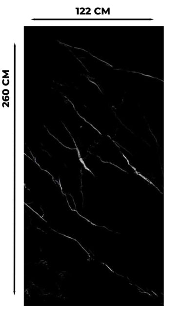 Wandpaneel PVC - Marmoroptik - 260cm*122cm- Schwarz Marquina