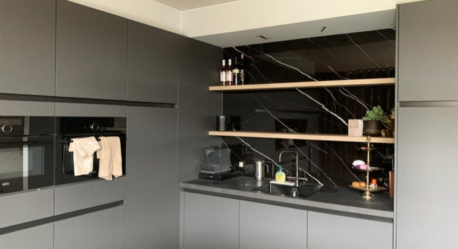 Wandpaneel PVC - Marmoroptik - 260cm*122cm- Schwarz Marquina