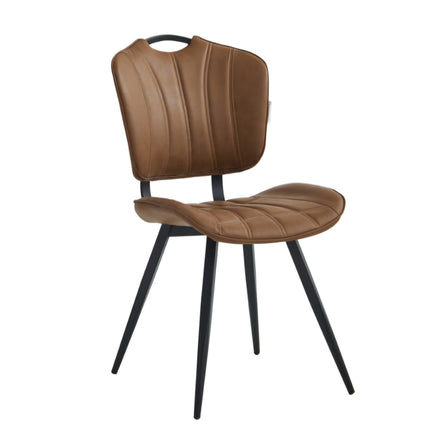 2 Esszimmerstuhl - Rondo-Cognac - Mikrofaser