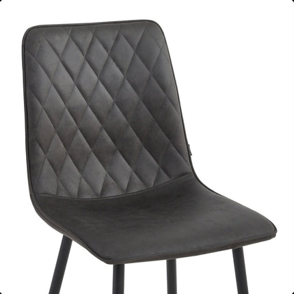 2 Esszimmerstuhl - Elise -D.Grau - Mikrofaser