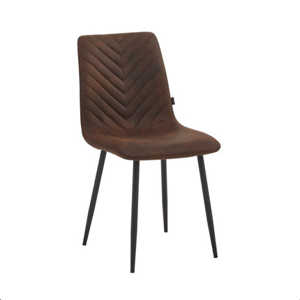 2 Esszimmerstuhl - Senny - Braun - Mikrofaser
