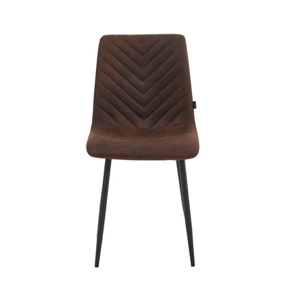 2 Esszimmerstuhl - Senny - Braun - Mikrofaser