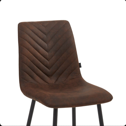 2 Esszimmerstuhl - Senny - Braun - Mikrofaser