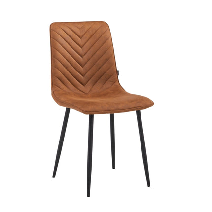 2 Esszimmerstuhl - Senny - Cognac - Mikrofaser