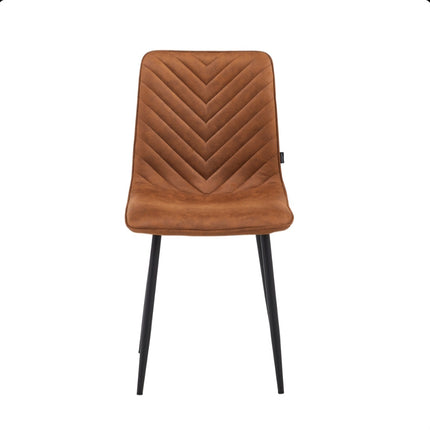 2 Esszimmerstuhl - Senny - Cognac - Mikrofaser