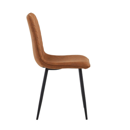 2 Esszimmerstuhl - Senny - Cognac - Mikrofaser