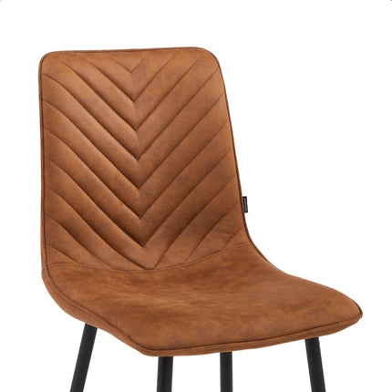 2 Esszimmerstuhl - Senny - Cognac - Mikrofaser
