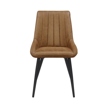 2 Esszimmerstuhl - Skandi -Cognac - Mikrofaser