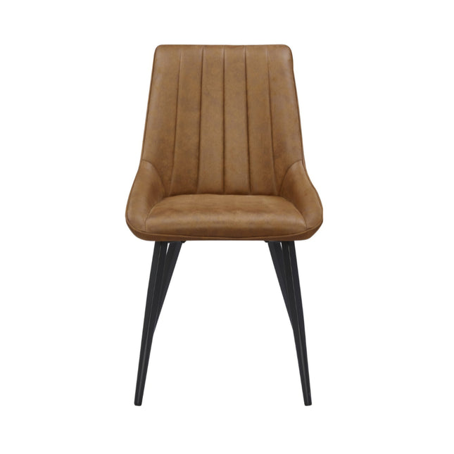 2 Esszimmerstuhl - Skandi -Cognac - Mikrofaser