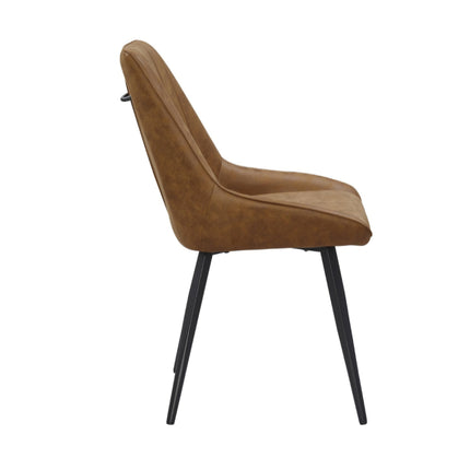 2 Esszimmerstuhl - Skandi -Cognac - Mikrofaser