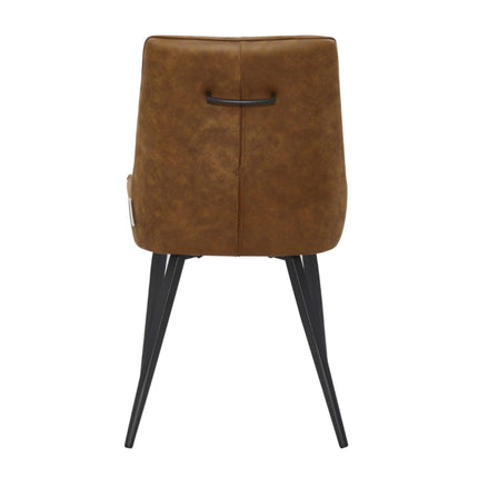 2 Esszimmerstuhl - Skandi -Cognac - Mikrofaser