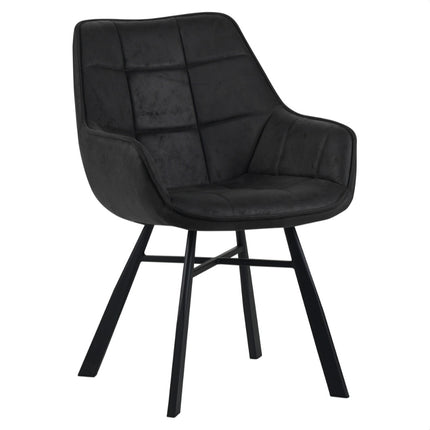 2 Esszimmerstuhl - Lenny -Anthrazit - Mikrofaser