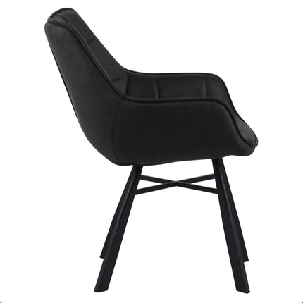 2 Esszimmerstuhl - Lenny -Anthrazit - Mikrofaser