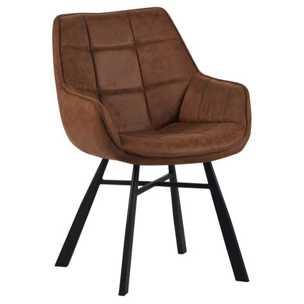 2 Esszimmerstuhl - Lenny -Cognac - Mikrofaser