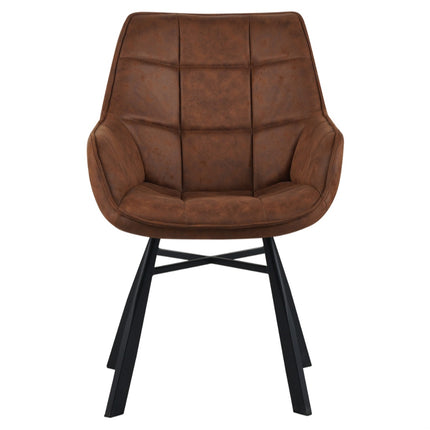 2 Esszimmerstuhl - Lenny -Cognac - Mikrofaser