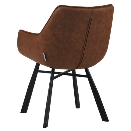 2 Esszimmerstuhl - Lenny -Cognac - Mikrofaser