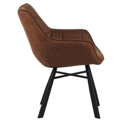 2 Esszimmerstuhl - Lenny -Cognac - Mikrofaser