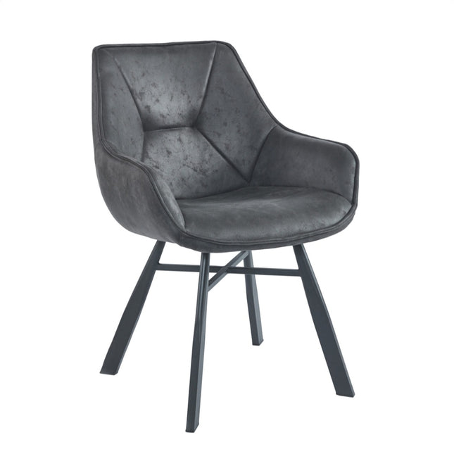 2 Esszimmerstuhl - Solido -Anthrazit - Mikrofaser