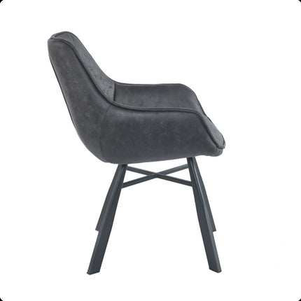 2 Esszimmerstuhl - Solido -Anthrazit - Mikrofaser