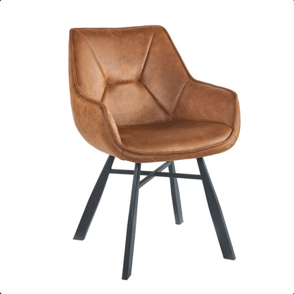 2 Esszimmerstuhl - Solido -Cognac - Mikrofaser