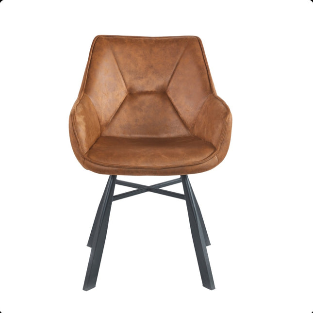 2 Esszimmerstuhl - Solido -Cognac - Mikrofaser