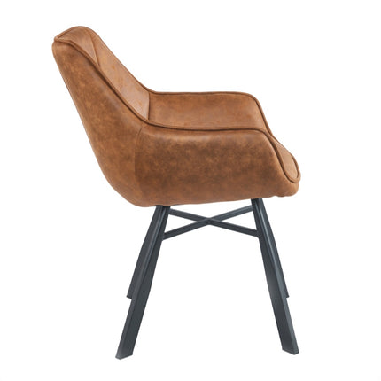 2 Esszimmerstuhl - Solido -Cognac - Mikrofaser