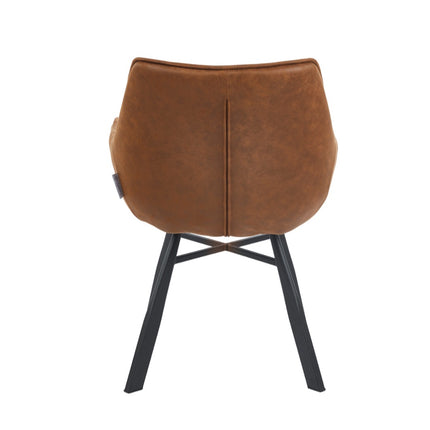 2 Esszimmerstuhl - Solido -Cognac - Mikrofaser