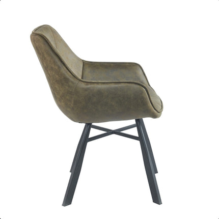2 Esszimmerstuhl - Solido -Grün - Mikrofaser