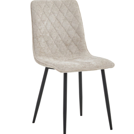 2 Esszimmerstuhl - Elise - Champagne - Chenille Stoff