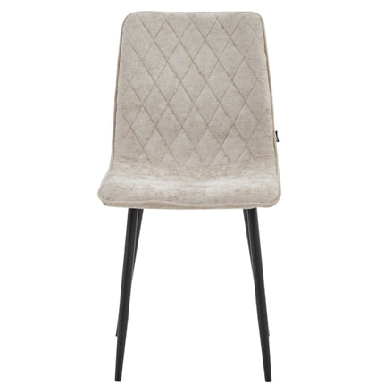 2 Esszimmerstuhl - Elise - Champagne - Chenille Stoff