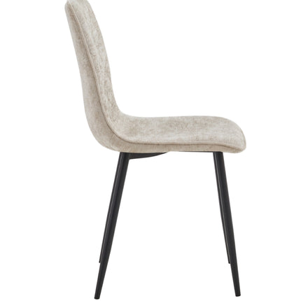 2 Esszimmerstuhl - Elise - Champagne - Chenille Stoff