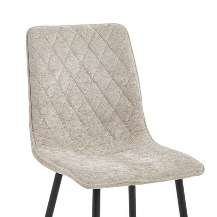 2 Esszimmerstuhl - Elise - Champagne - Chenille Stoff