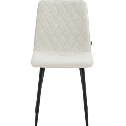 2 Esszimmerstuhl - Elise - Weiß - Bouclé Stoff