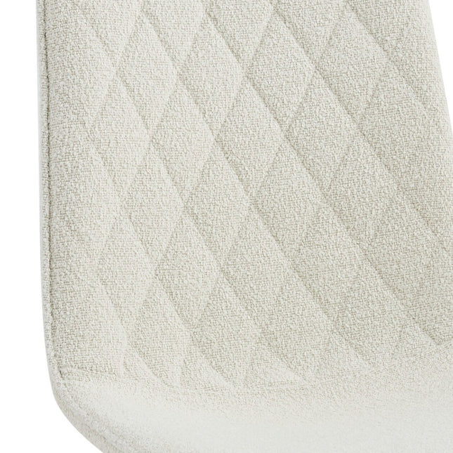 2 Esszimmerstuhl - Elise - Weiß - Bouclé Stoff
