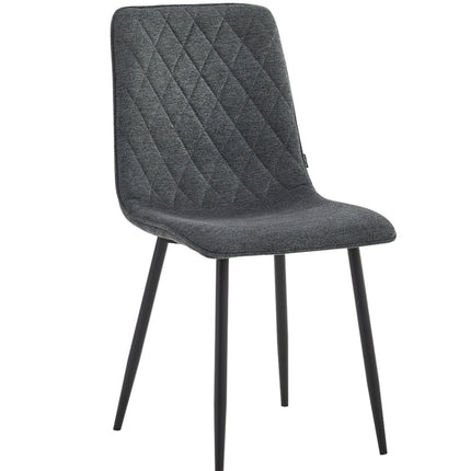 2 Esszimmerstuhl - Elise - Dunkel Grau - Leinenstoff