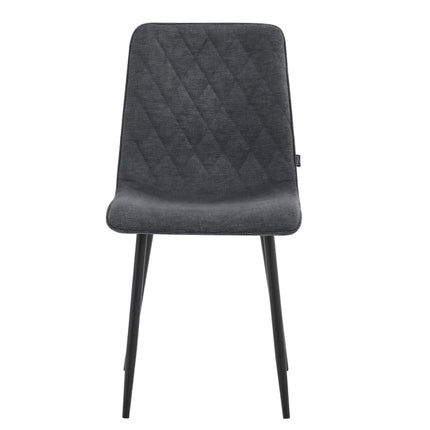 2 Esszimmerstuhl - Elise - Dunkel Grau - Leinenstoff