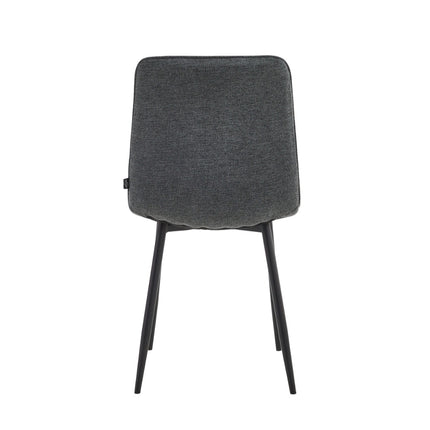 2 Esszimmerstuhl - Elise - Dunkel Grau - Leinenstoff