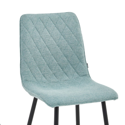 2 Esszimmerstuhl - Elise - Türkis - Leinenstoff
