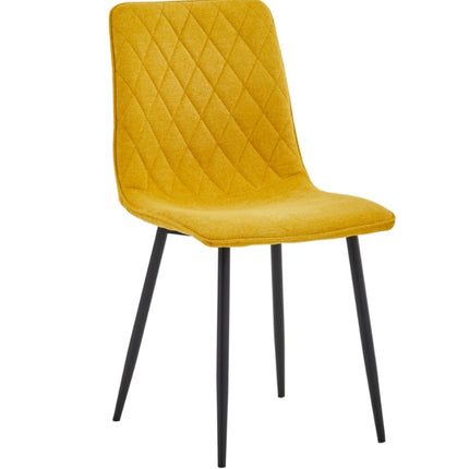 2 Esszimmerstuhl - Elise - Ockergelb - Leinenstoff
