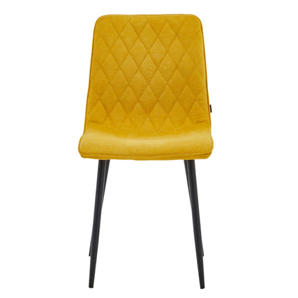 2 Esszimmerstuhl - Elise - Ockergelb - Leinenstoff