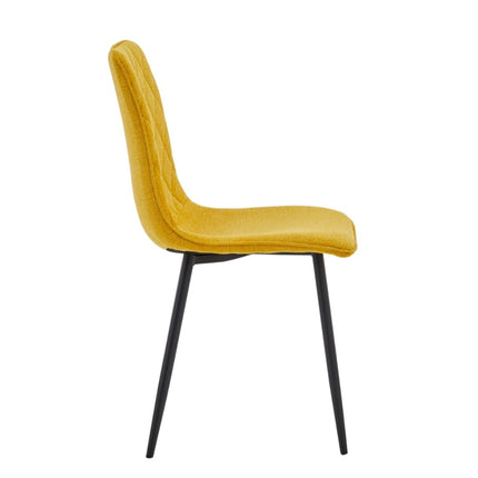 2 Esszimmerstuhl - Elise - Ockergelb - Leinenstoff