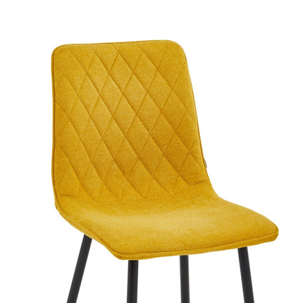 2 Esszimmerstuhl - Elise - Ockergelb - Leinenstoff