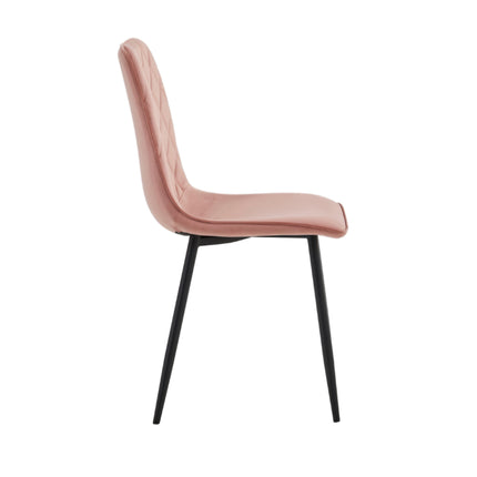 2 Esszimmerstuhl - Elise - Rosa - Samt